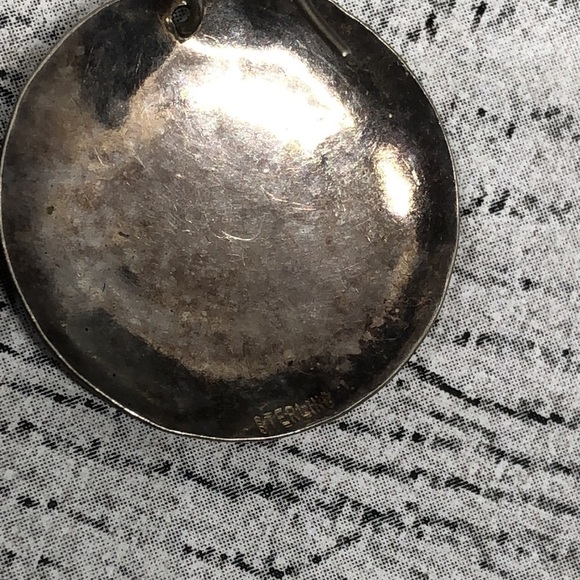 Vintage artisan signed Phill Lang Sterling silver rustic boho style earrings - Picture 5 of 7